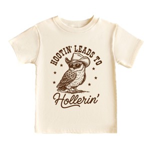 The Juniper Shop Hootin' Leads To Hollerin' Owl Toddler Short Sleeve Tee - 2T - Cream - 1 of 4