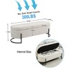 Fabric Upholstered Ottoman: Storage, Bedroom Bench, Safety Hinge, Padded Footstool, Living Room and Entryway - 4 of 4