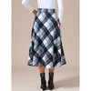 INSPIRE CHIC Women's Vintage Plaid High Waist A-Line with Pockets Maxi Skirt - 4 of 4