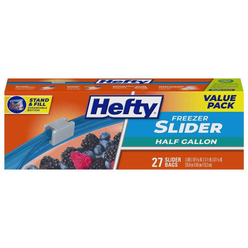 Hefty Half Gallon Freezer Slider Bags - 27ct, 1 of 8