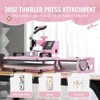 VEVOR Heat Press Machine, 12 x 15 inch, 5 in 1 Heat Transfer Machine with 30 oz Tumbler Press, 360° Swing Away T-Shirt Pressing, Pink - 4 of 4