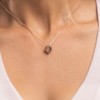 18k white gold plated necklace with round cut crystals for women - 4 of 4