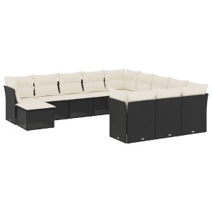 vidaXL Garden Sofa Set Black PE Rattan Modular Garden Sofa Set - 1 of 4