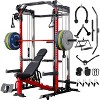 ER KANG Power Cage, 2000LB Squat Rack, Dual Pulley Cable Crossover System, Multi-function Free Weight Home Gym Workout Machine with Attachments - 2 of 4