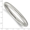 Black Bow Jewelry 7mm Stainless Steel Textured & Polished Hollow Bangle Bracelet - 4 of 4