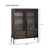 SEVOBAL Utility Storage Cabinets 51 Inch Freestanding Display Cabinet with Glass Doors and Adjustable Shelves, Black, 39.8"*15.7"*51.2" - 2 of 4