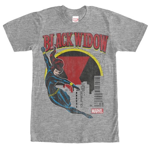 Men's Marvel Black Widow Web Slinger T-Shirt - Athletic Heather - Small