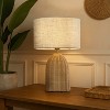 ALOADECOR 20'' Natural Rattan Bedside Table Lamp Coastal Nightstand Lamp with Classic Beige Fabric Shade for Bedroom, Living Room - 4 of 4