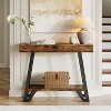 Tribesigns 40-Inch Console Table with Geometric Metal Frame, 2-Tier Industrial Sofa Table, for Living Room,Rustic Brown - 4 of 4