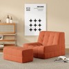 SEVOBAL Sofa Bean Bag Chair for Adults with Ottoman Oversized Beanbag Chair Comfy Lazy Sofa Hip Support Living Room Bedroom, Orange, 38.6"*33.1"*28" - 2 of 4