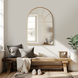 SpassWay Black/Gold Accent Wall Mirror Bathroom/Vanity Mirror Overmantal Mirror Overmantel Mirror for Living Room Bedroom Entryway - 1 of 4