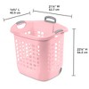 Sterilite Ultra Wheeled Laundry Basket, 1.7 Bushel with Handles, Pink, 4 Pack - 2 of 4