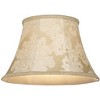 360 Lighting Vintage Chic Floor Lamp 60" Tall Antique White Washed Ivory Brocade Fabric Bell Shade for Living Room Reading Bedroom Office - 3 of 4