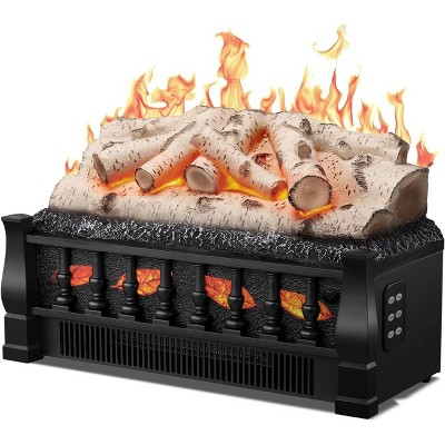 ZAFRO Electric Fireplace Log Set Heater, 21" Vintage Design Portable Freestanding Fireplace Log Heater,Realistic Flames,Realistic Ember Bed for Home