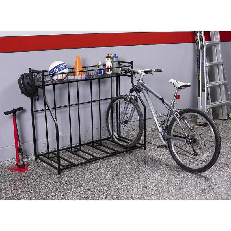 BirdRock Home 4-Bike Stand Rack with Storage - Black, 2 of 8