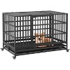 Heavy Duty Indestructible Dog Crate Steel Escape Proof, Indoor Dog House High Anxiety Cage, Kennel with Wheels, Removable Tray - 2 of 4