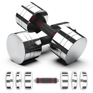 Synergee Adjustable Chrome Dumbbells - 1 of 4