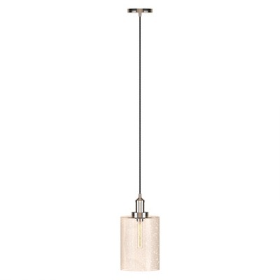 Nora 7.87" Polished Nickel and Seeded Glass Pendant
