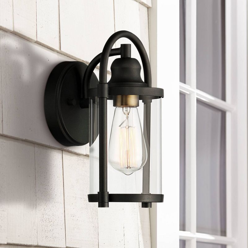 John Timberland Avani Rustic Outdoor Wall Light Fixture Black Metal 10 1/4" Clear Glass Panels for Post Exterior Barn Deck House Porch Yard Patio Home, 2 of 8