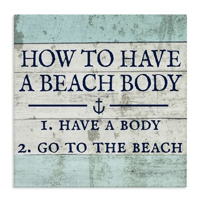 Stupell Industries Sassy Beach Body Steps, 24" x 24"