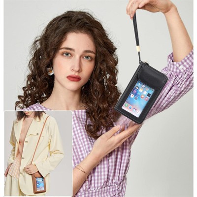 FATMOON Women's Touch Screen Crossbody Cell Phone Bag, Trendy Multifunctional Fashion Simple Single Shoulder Mini Bag