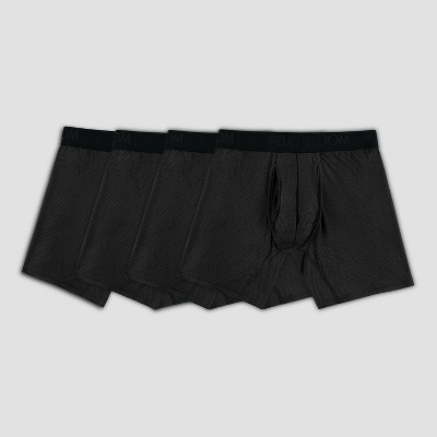 Fruit of the Loom Select Men's 4pk Breathable Friction Guard Pouch Boxer Briefs - Black