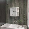 GlasFlength Decorative Wall Mirrors Bathroom Decor Cabinet Accent Mirror Vanity Medicine Cabinet Mirrors for Bathroom Wall, White, 19.6"*5.5"*18.6" - 2 of 4