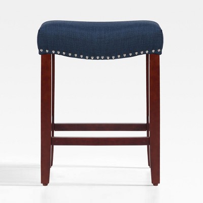 WestinTrends 24" Upholstered Saddle Seat Counter Stool