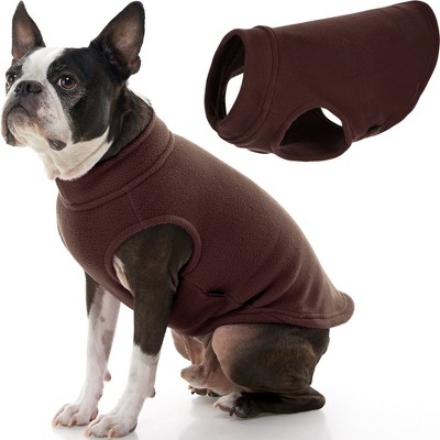 Gooby Stretch Fleece Vest Dog Sweater Brown, X