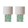 Storied Home Reclaimed Wood & Shell Lamps: Coastal Farmhouse Design, Linen Drum Shades, Set of 2 - 2 of 4