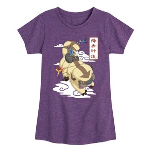 Girls' - Avatar: The Last Airbender - Appa Flying Fitted Short Sleeve Graphic T-Shirt - 1 of 4