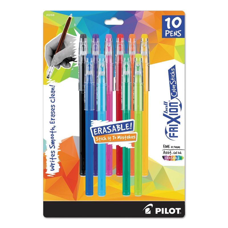 Pilot FriXion ColorSticks Erasable Gel Ink Pen Fine 0.7 mm Assorted Ink 10/PK 32456, 1 of 3