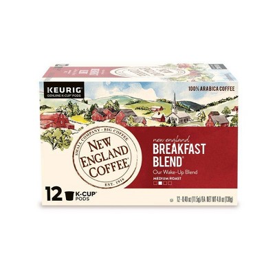 New England Breakfast Blend Medium Roast Coffee Pods - 12ct
