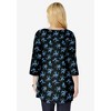 Woman Within Plus Size Perfect Printed Three-Quarter-Sleeve V-Neck Tunic - 3 of 4