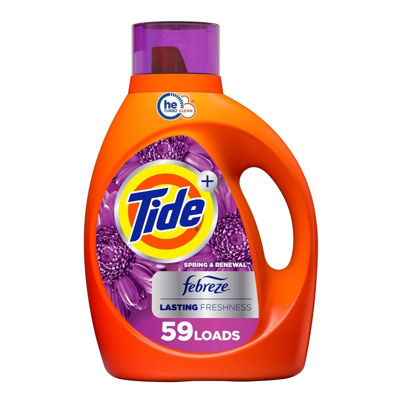 Tide Plus Febreze High Efficiency Liquid Laundry Detergent - Spring & Renewal, 1 of 9