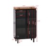 GustoWave 28.35" 3-Tier Storage Cabinet with 2 Glass Doors Modern Freestanding Storage Cabinet for Kitchen Living Room, Black+Brown - 2 of 4