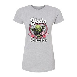 Women's - Star Wars - Valentine Yoda One For Me Fitted Graphic T-Shirt - 1 of 3