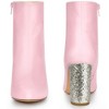 Perphy Women's Fashion Pointy Toe Zipper Sparkly Glitter Chunky Heels Ankle Boots - 2 of 4