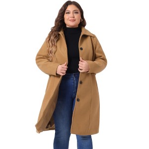 Agnes Orinda Women's Plus Size Winter Single Breasted Outfits Utility Belted Fashion Overcoats - 1 of 4