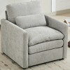 1PC Oversized Upholstered Armchair, Chenille Fabric Comfy Lounge Chair with Lumbar Pillow for Living Room or Bedroom - Coolbibila - 3 of 4