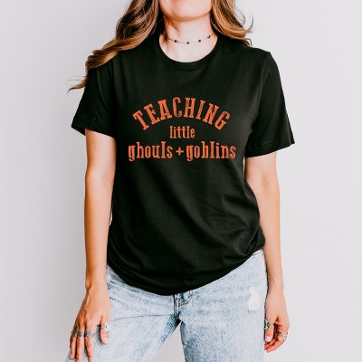 Simply Sage Market Teaching Little Ghouls and Goblins Short Sleeve Tee - L - Black