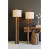 Wavy Mango Wood Table Lamp with Fabric Shade – 31" Tall by Kalalou - 2 of 3