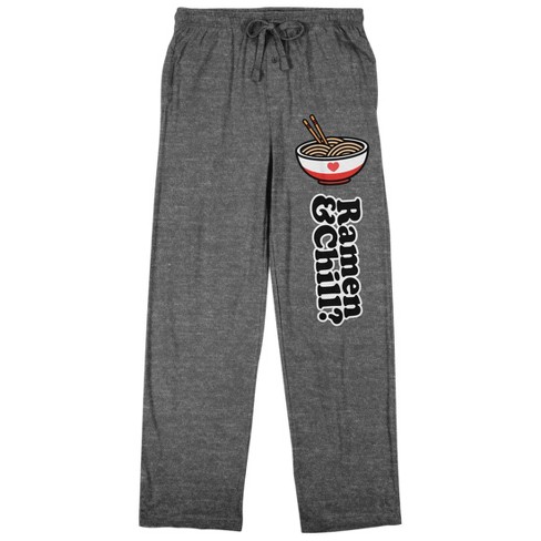 Valentines Ramen In Heart-Shaped Bowl Men’s Gray Heather Sleep Pajama Pants - image 1 of 4