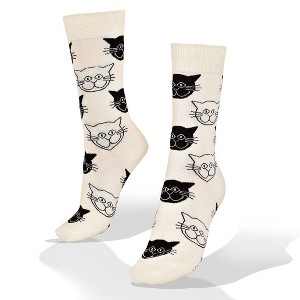 Black and White Cat Pattern Socks - Classic Style (Women's Sizes Adult Medium) from the Sock Panda - 1 of 3