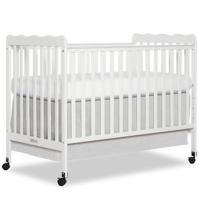 White Wooden Convertible 3-in-1 Crib with Safety Rails