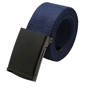 Unique Bargains Neutral Canvas No Holes Slide Buckle Adjustable Waist Belt 1 Pc - 1 of 4