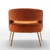 SEYNAR Modern Tufted Velvet Accent Chair with Wingback, Arms, and Metal Gold Legs for Living Room or Bedroom - 4 of 4