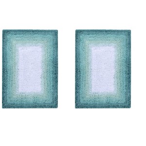 Torrent Collection 2 Piece 100% Soft Cotton Tufted Weave Bath Rug Set, Ombre Pattern, Super Soft & Absorbent, Machine Washable Bathroom Mats - 1 of 4