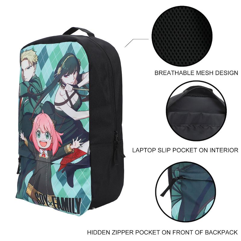 Spy x Family Backpack with Adjustable Shoulder Strap and Front Pocket, 4 of 7