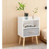 Tiramisubest Nightstand Drawer 2 Tier Storage Wood Side Table Compact Bedside Table with Storage Kids Bedroom - 3 of 4
